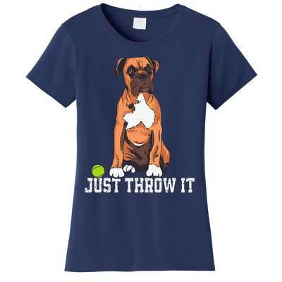 Boxer Love Just Throw It Play Fetch Dog Women's T-Shirt