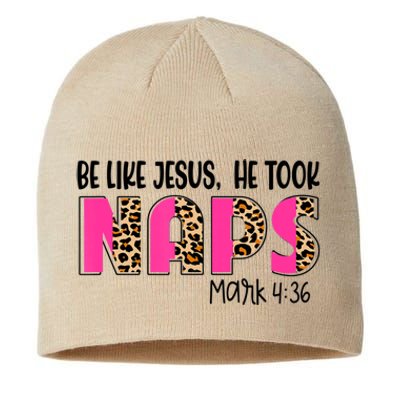 Be Likes Jesus He Took Naps Christian Leopard Print Sustainable Beanie