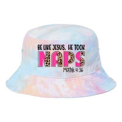 Be Likes Jesus He Took Naps Christian Leopard Print Tie Dye Newport Bucket Hat