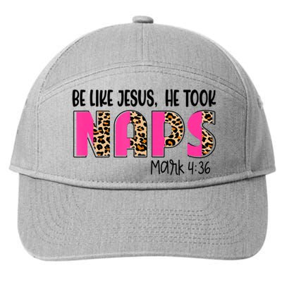 Be Likes Jesus He Took Naps Christian Leopard Print 7-Panel Snapback Hat