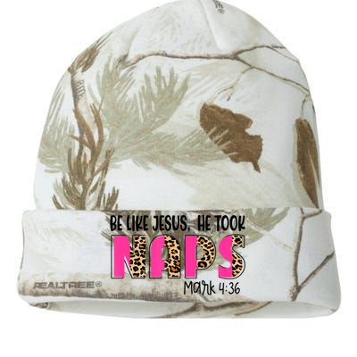 Be Likes Jesus He Took Naps Christian Leopard Print Kati Licensed 12" Camo Beanie