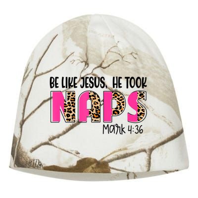 Be Likes Jesus He Took Naps Christian Leopard Print Kati - Camo Knit Beanie