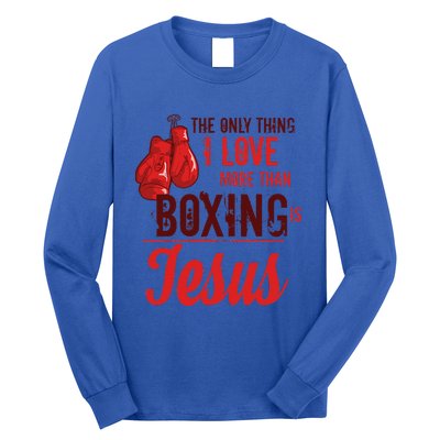 Boxing Lover Jesus Funny Boxer Christian Sports Gift Long Sleeve Shirt