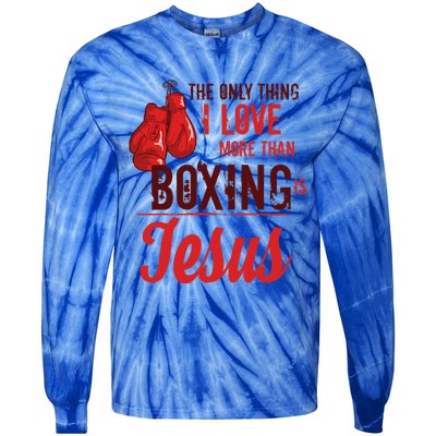 Boxing Lover Jesus Funny Boxer Christian Sports Gift Tie-Dye Long Sleeve Shirt