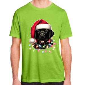 Black Lab Labrador Christmas Tree Light Pajama Dog Xmas  Adult ChromaSoft Performance T-Shirt