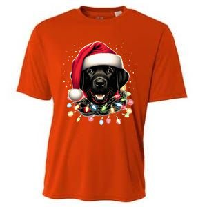 Black Lab Labrador Christmas Tree Light Pajama Dog Xmas  Cooling Performance Crew T-Shirt