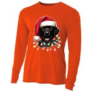 Black Lab Labrador Christmas Tree Light Pajama Dog Xmas  Cooling Performance Long Sleeve Crew