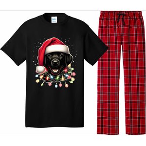 Black Lab Labrador Christmas Tree Light Pajama Dog Xmas  Pajama Set