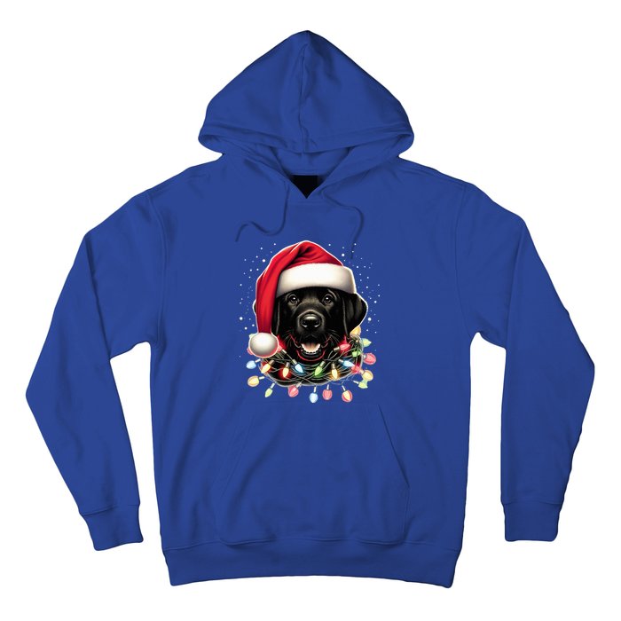 Black Lab Labrador Christmas Tree Light Pajama Dog Xmas  Hoodie