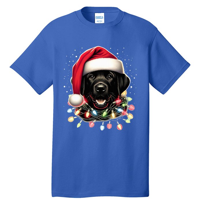 Black Lab Labrador Christmas Tree Light Pajama Dog Xmas  Tall T-Shirt