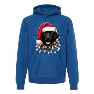 Black Lab Labrador Christmas Tree Light Pajama Dog Xmas  Premium Hoodie