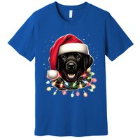 Black Lab Labrador Christmas Tree Light Pajama Dog Xmas  Premium T-Shirt