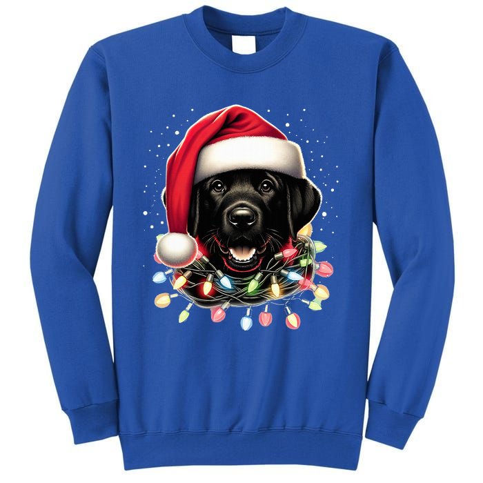 Black Lab Labrador Christmas Tree Light Pajama Dog Xmas  Tall Sweatshirt