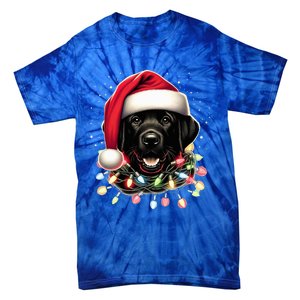 Black Lab Labrador Christmas Tree Light Pajama Dog Xmas  Tie-Dye T-Shirt