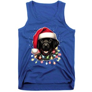 Black Lab Labrador Christmas Tree Light Pajama Dog Xmas  Tank Top