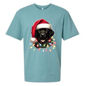 Black Lab Labrador Christmas Tree Light Pajama Dog Xmas  Sueded Cloud Jersey T-Shirt