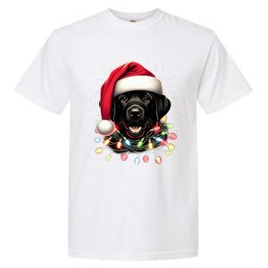 Black Lab Labrador Christmas Tree Light Pajama Dog Xmas  Garment-Dyed Heavyweight T-Shirt