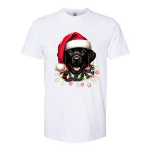 Black Lab Labrador Christmas Tree Light Pajama Dog Xmas  Softstyle CVC T-Shirt