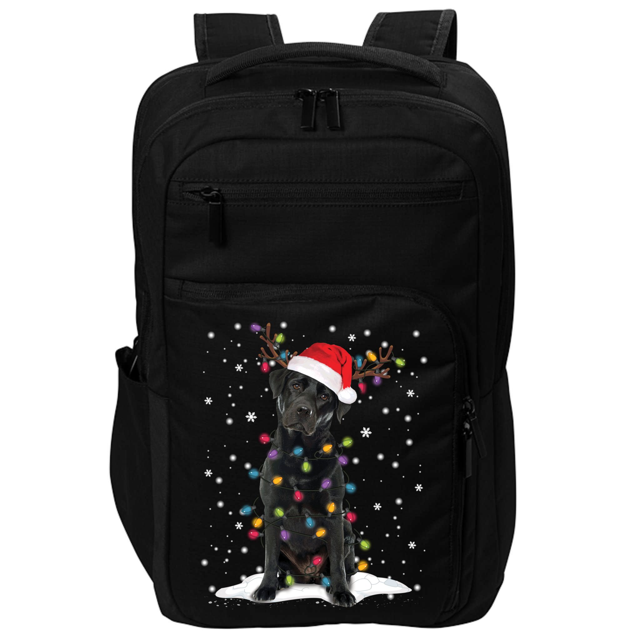Black Lab Labrador Christmas Tree Light Pajama Dog Xmas Gift Impact Tech Backpack