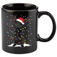 Black Lab Labrador Christmas Tree Light Pajama Dog Xmas Gift 11oz C Handle Ceramic Mug