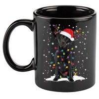 Black Lab Labrador Christmas Tree Light Pajama Dog Xmas Gift 11oz C Handle Ceramic Mug