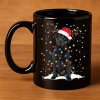 Black Lab Labrador Christmas Tree Light Pajama Dog Xmas Gift 11oz C Handle Ceramic Mug