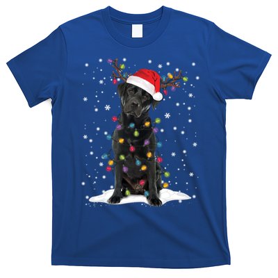 Black Lab Labrador Christmas Tree Light Pajama Dog Xmas Gift T-Shirt