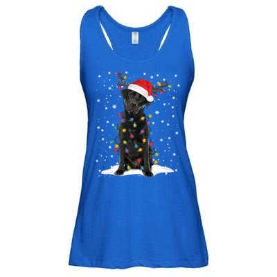 Black Lab Labrador Christmas Tree Light Pajama Dog Xmas Gift Ladies Essential Flowy Tank