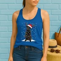 Black Lab Labrador Christmas Tree Light Pajama Dog Xmas Gift Womens Tank Top