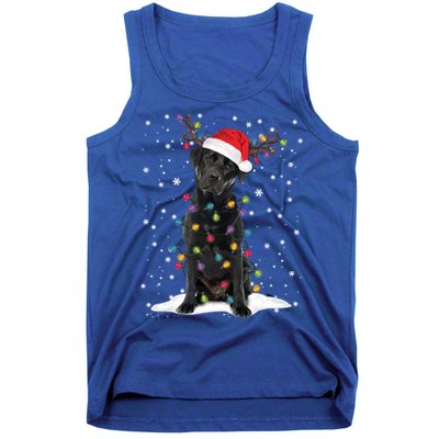 Black Lab Labrador Christmas Tree Light Pajama Dog Xmas Gift Tank Top