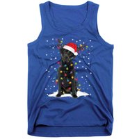 Black Lab Labrador Christmas Tree Light Pajama Dog Xmas Gift Tank Top