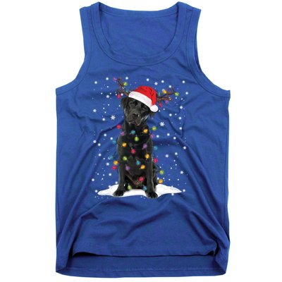 Black Lab Labrador Christmas Tree Light Pajama Dog Xmas Gift Tank Top