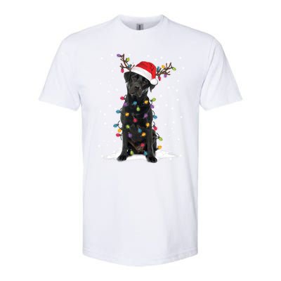 Black Lab Labrador Christmas Tree Light Pajama Dog Xmas Gift Softstyle CVC T-Shirt