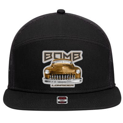 Bomb Lowrider Low Rider Car 7 Panel Mesh Trucker Snapback Hat