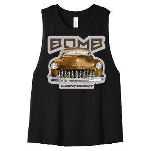 Bomb Lowrider Low Rider Car Women's Racerback Cropped Tank