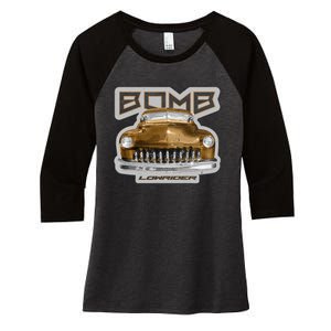 Bomb Lowrider Low Rider Car Women's Tri-Blend 3/4-Sleeve Raglan Shirt