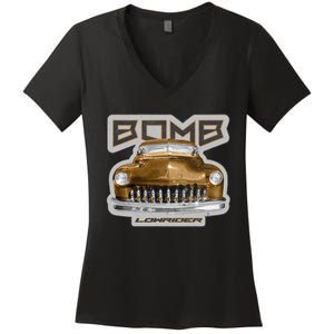 Bomb Lowrider Low Rider Car Women's V-Neck T-Shirt