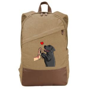 Black Lab Labrador Retriever Cotton Canvas Backpack