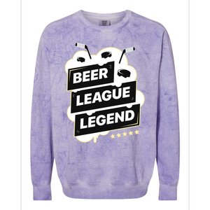 Beer League Legend Hockey Gift Colorblast Crewneck Sweatshirt