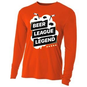 Beer League Legend Hockey Gift Cooling Performance Long Sleeve Crew