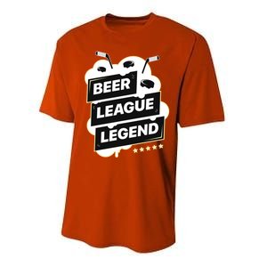 Beer League Legend Hockey Gift Performance Sprint T-Shirt