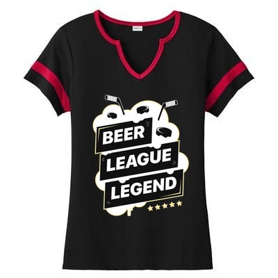 Beer League Legend Hockey Gift Ladies Halftime Notch Neck Tee