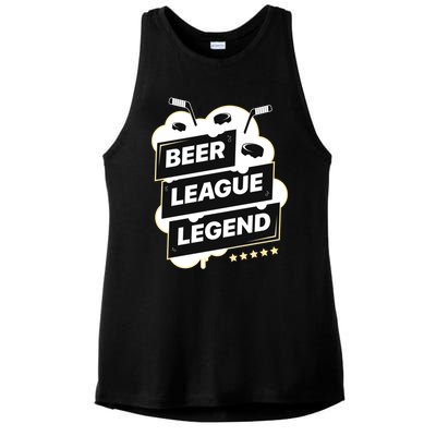 Beer League Legend Hockey Gift Ladies PosiCharge Tri-Blend Wicking Tank