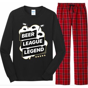 Beer League Legend Hockey Gift Long Sleeve Pajama Set