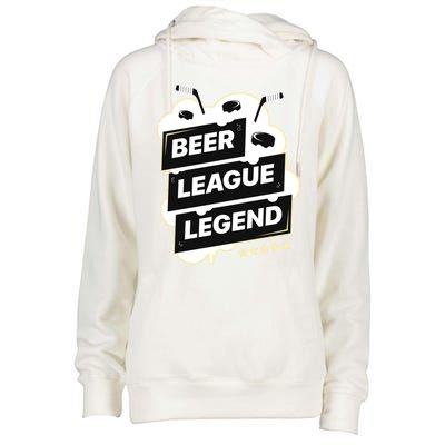 Beer League Legend Hockey Gift Womens Funnel Neck Pullover Hood