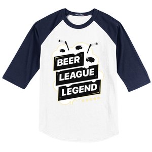 Beer League Legend Hockey Gift Baseball Sleeve Shirt