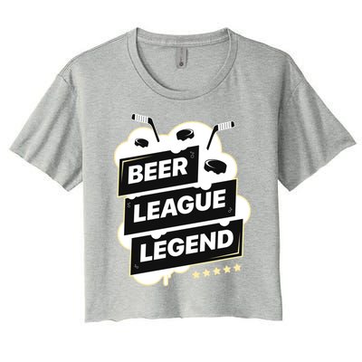 Beer League Legend Hockey Gift Women's Crop Top Tee