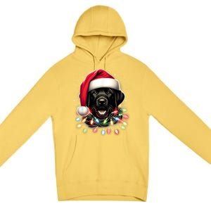 Black Lab Labrador Christmas Tree Light Pajama Dog Xmas Premium Pullover Hoodie