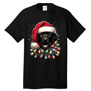 Black Lab Labrador Christmas Tree Light Pajama Dog Xmas Tall T-Shirt