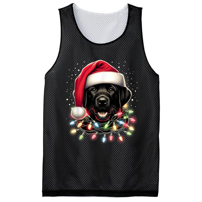 Black Lab Labrador Christmas Tree Light Pajama Dog Xmas Mesh Reversible Basketball Jersey Tank